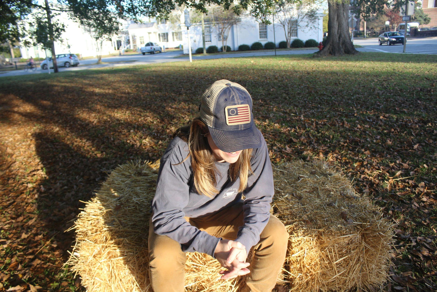 Betsy Ross Flag Faded Trucker Hat