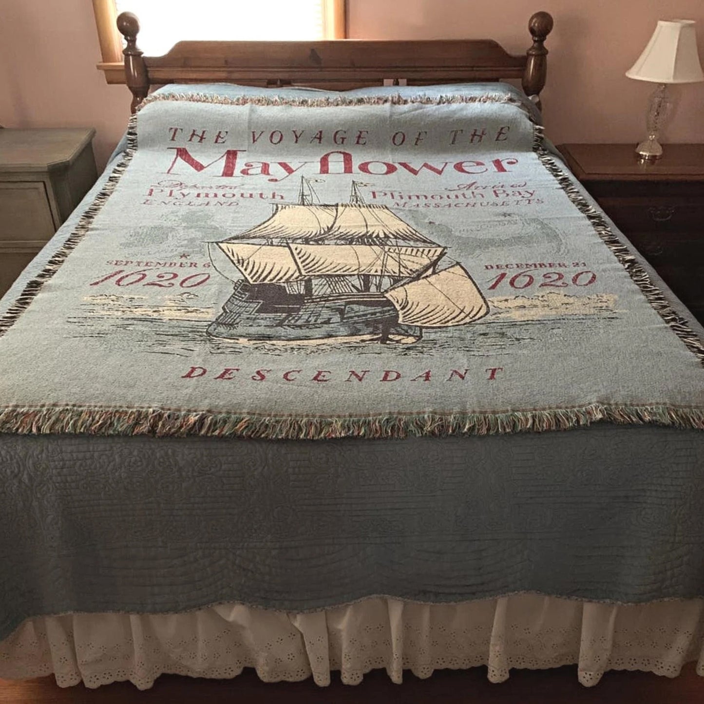 "Voyage of the Mayflower" Woven Blanket — Made in America
