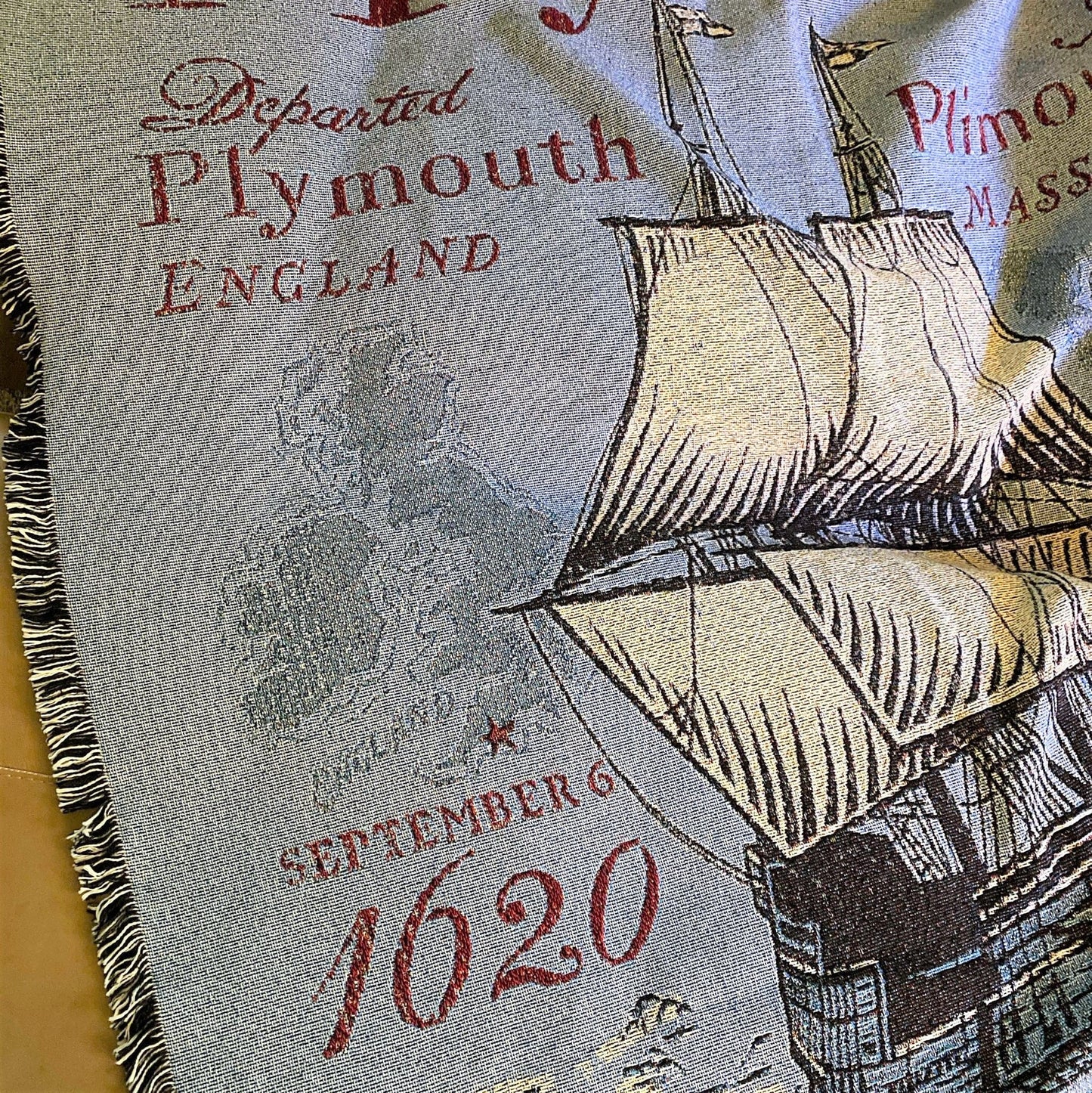 "Voyage of the Mayflower" Woven Blanket — Made in America