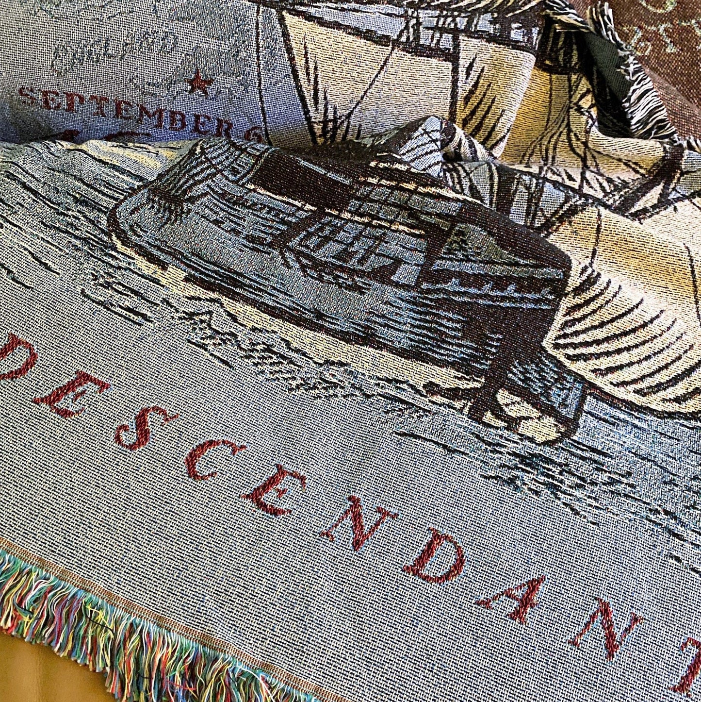 "Voyage of the Mayflower" Woven Blanket — Made in America