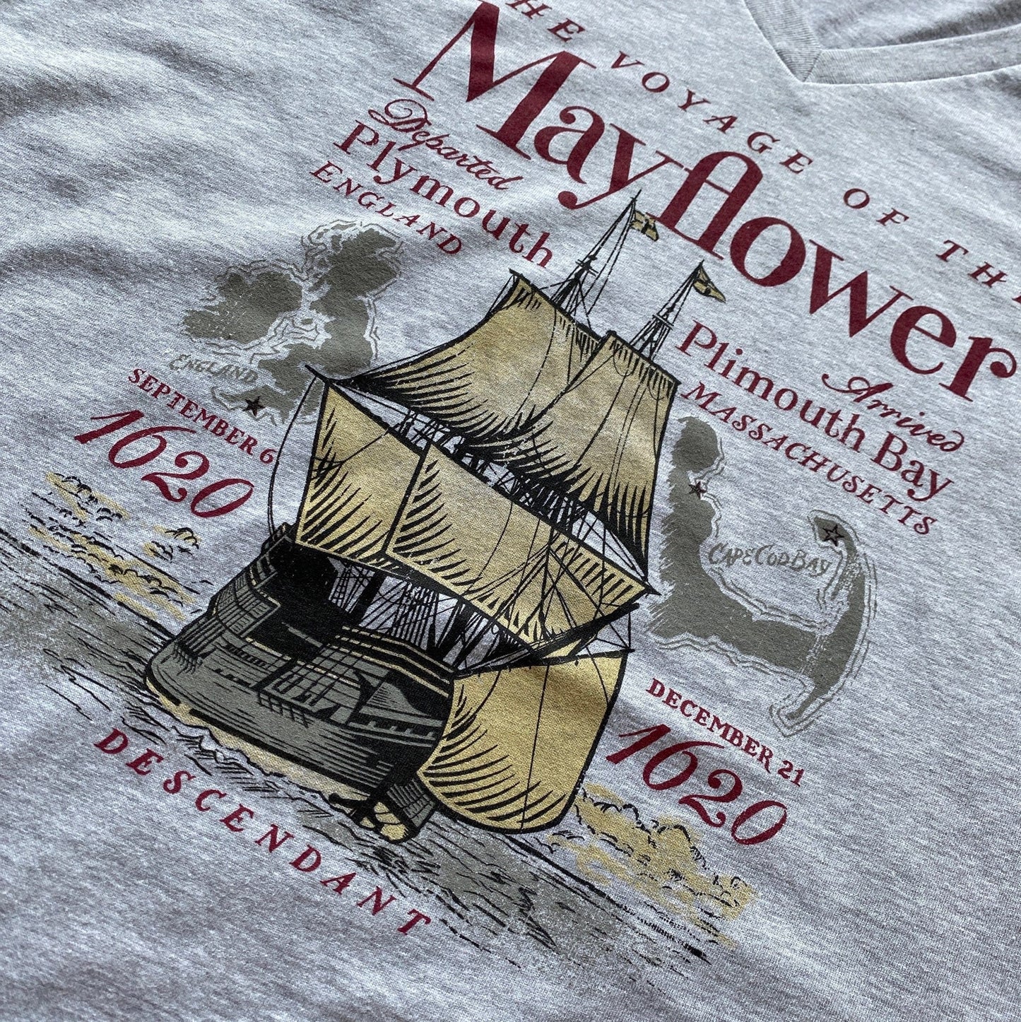 "The Voyage of the Mayflower" Women's V-neck shirt
