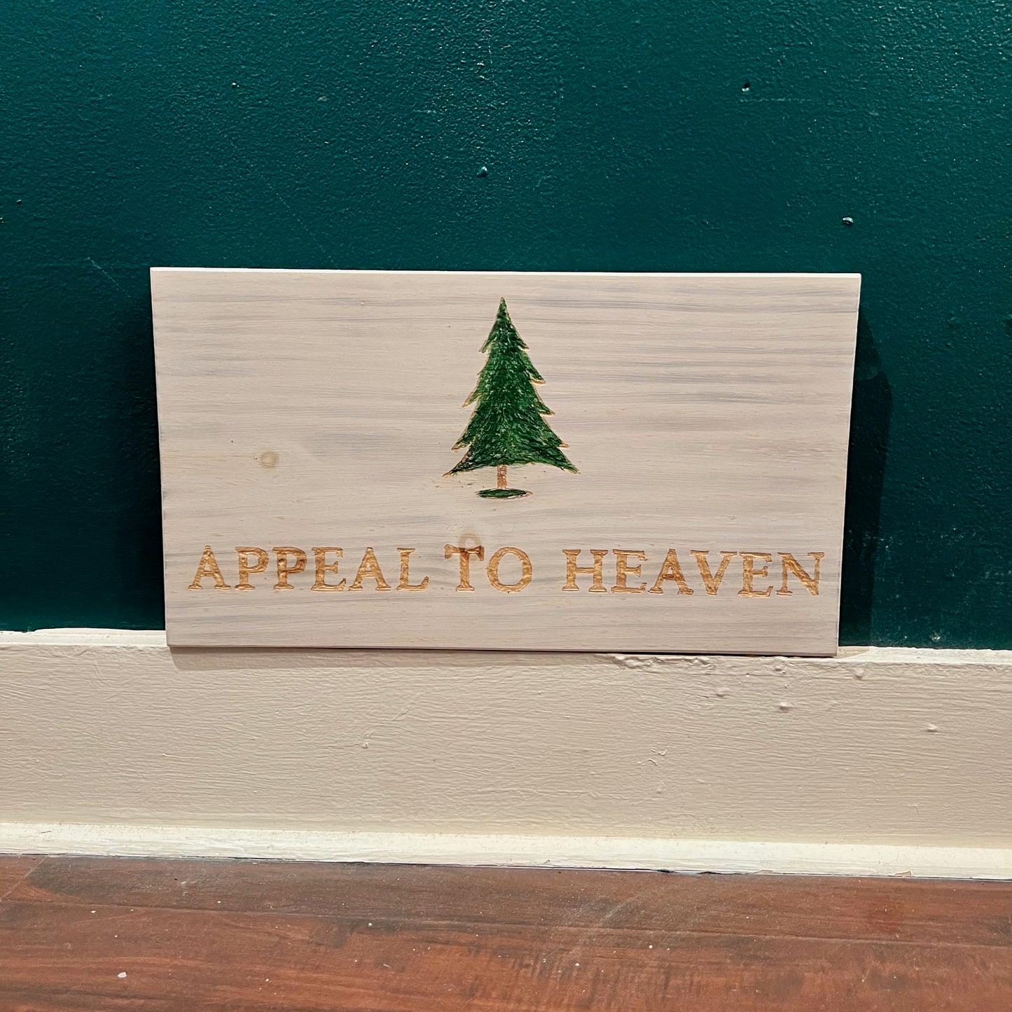 An Appeal to Heaven Wooden Flag by Emerald Flag