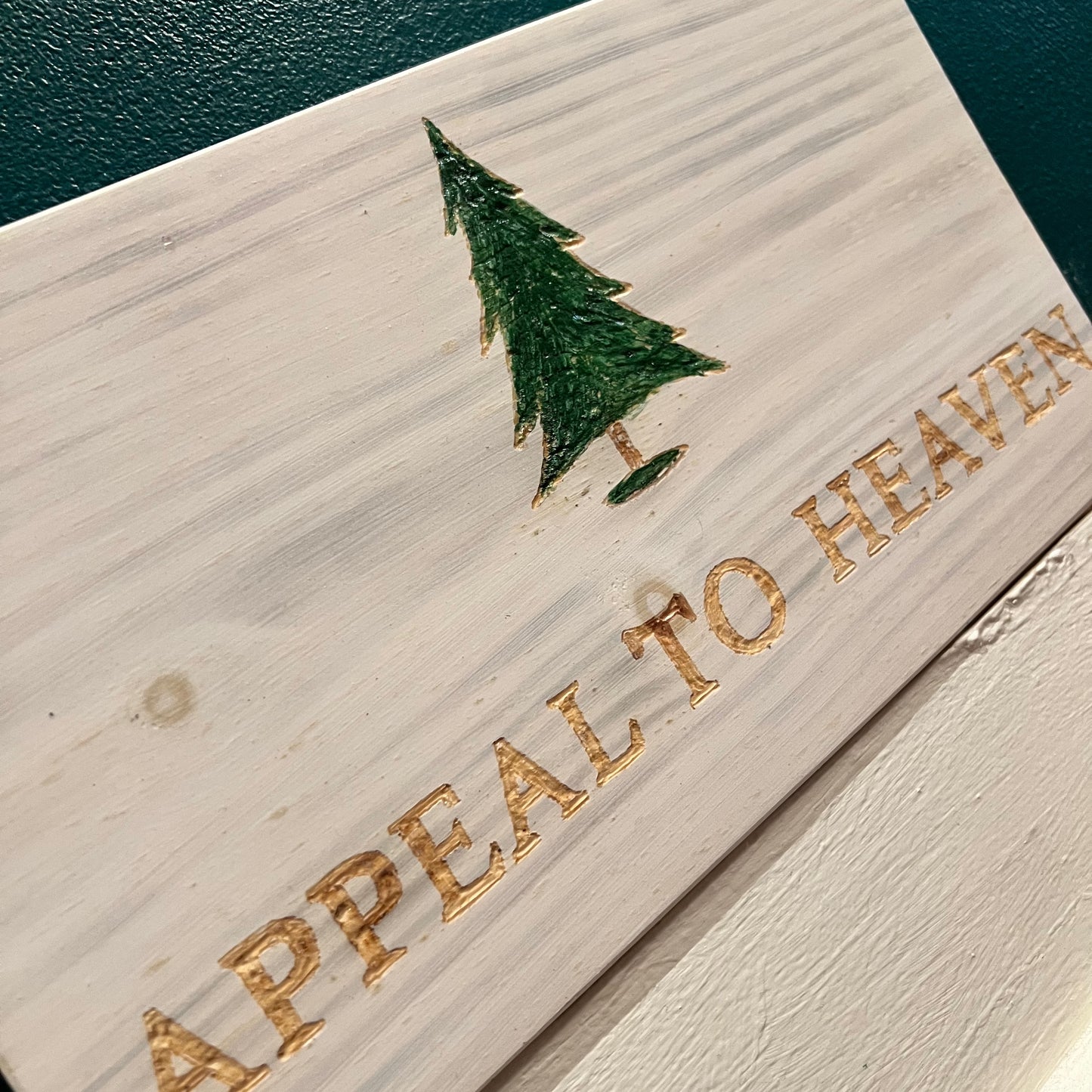 An Appeal to Heaven Wooden Flag by Emerald Flag