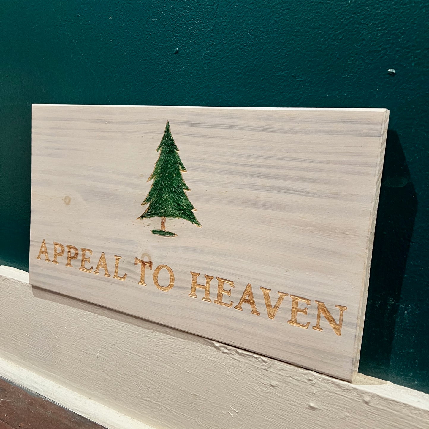 An Appeal to Heaven Wooden Flag by Emerald Flag