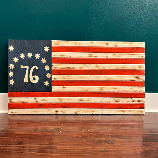 Bennington 76 Wooden Flag by Emerald Flag