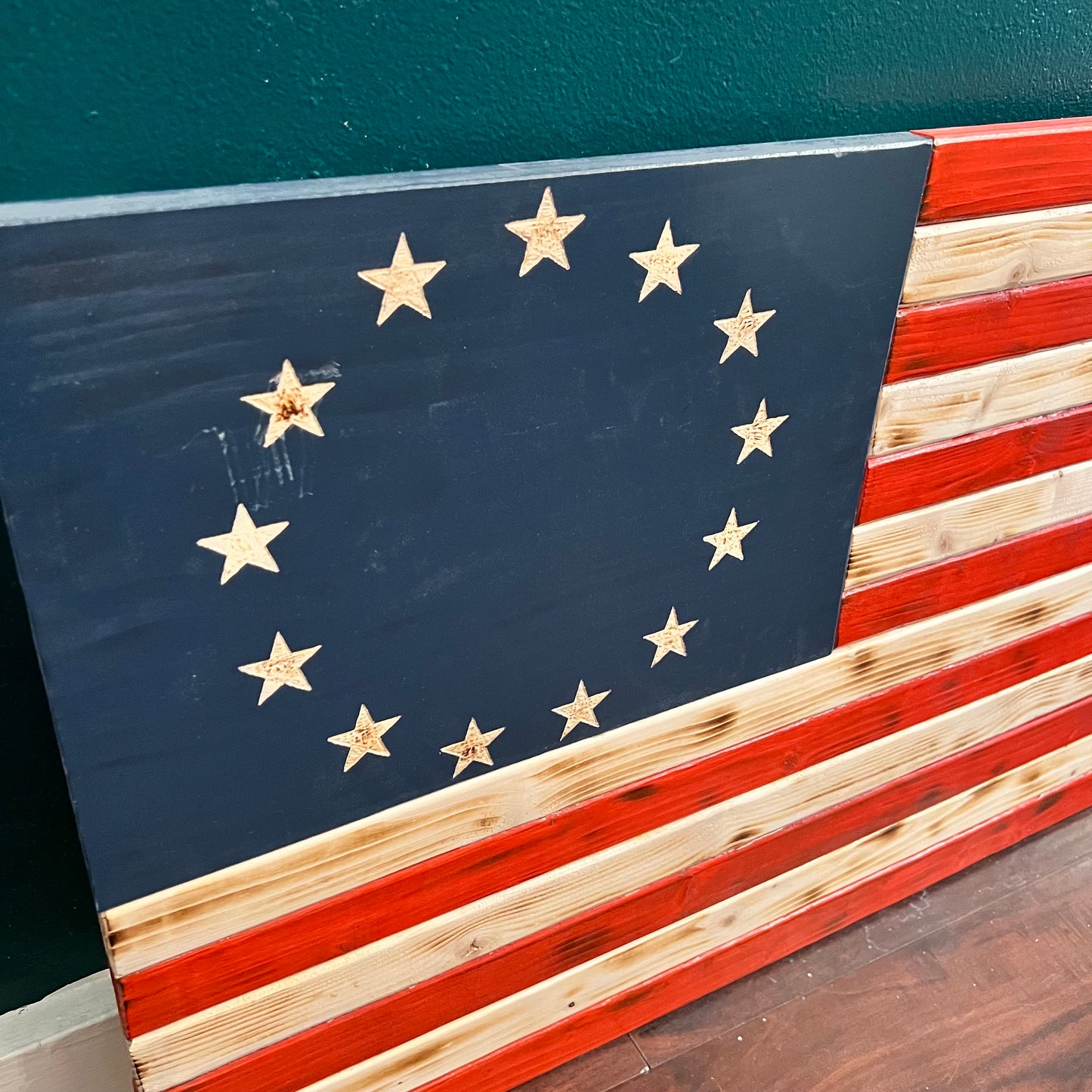 Betsy Ross "13-Star" Wooden Flag by Emerald Flag