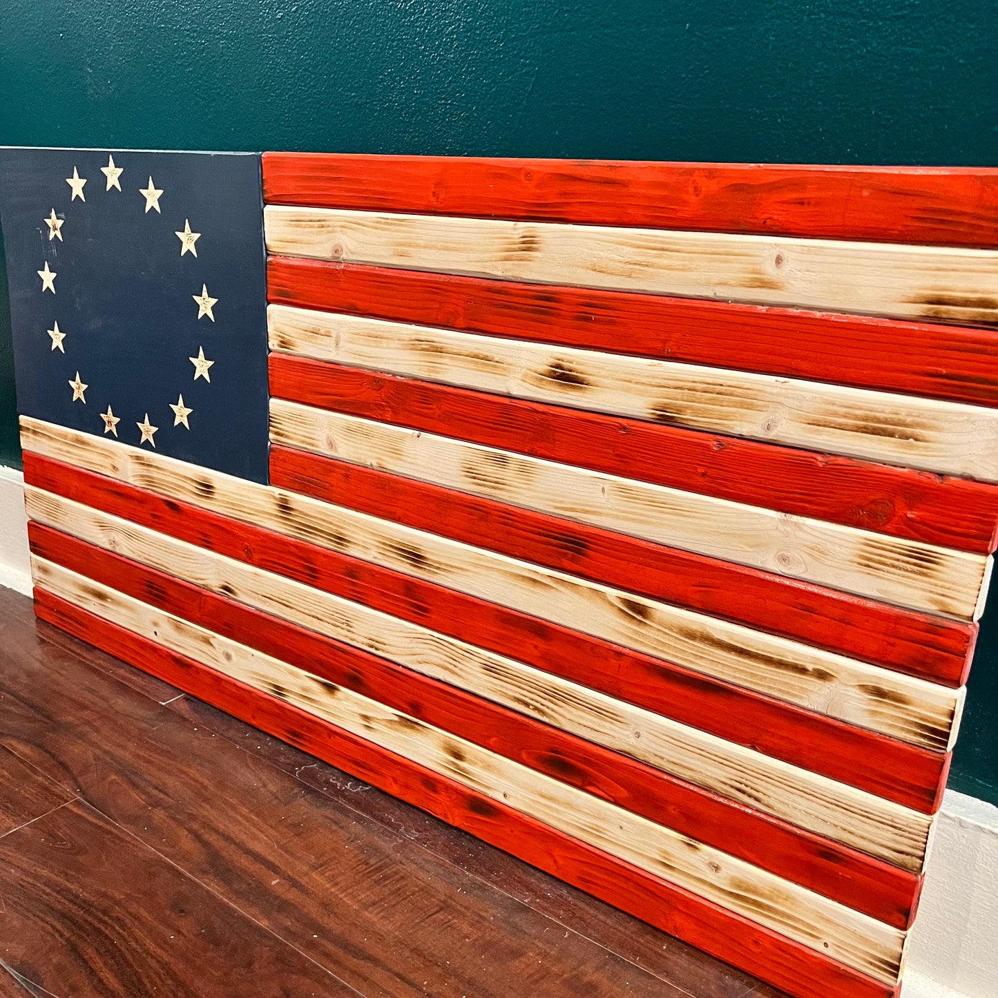 Betsy Ross "13-Star" Wooden Flag by Emerald Flag