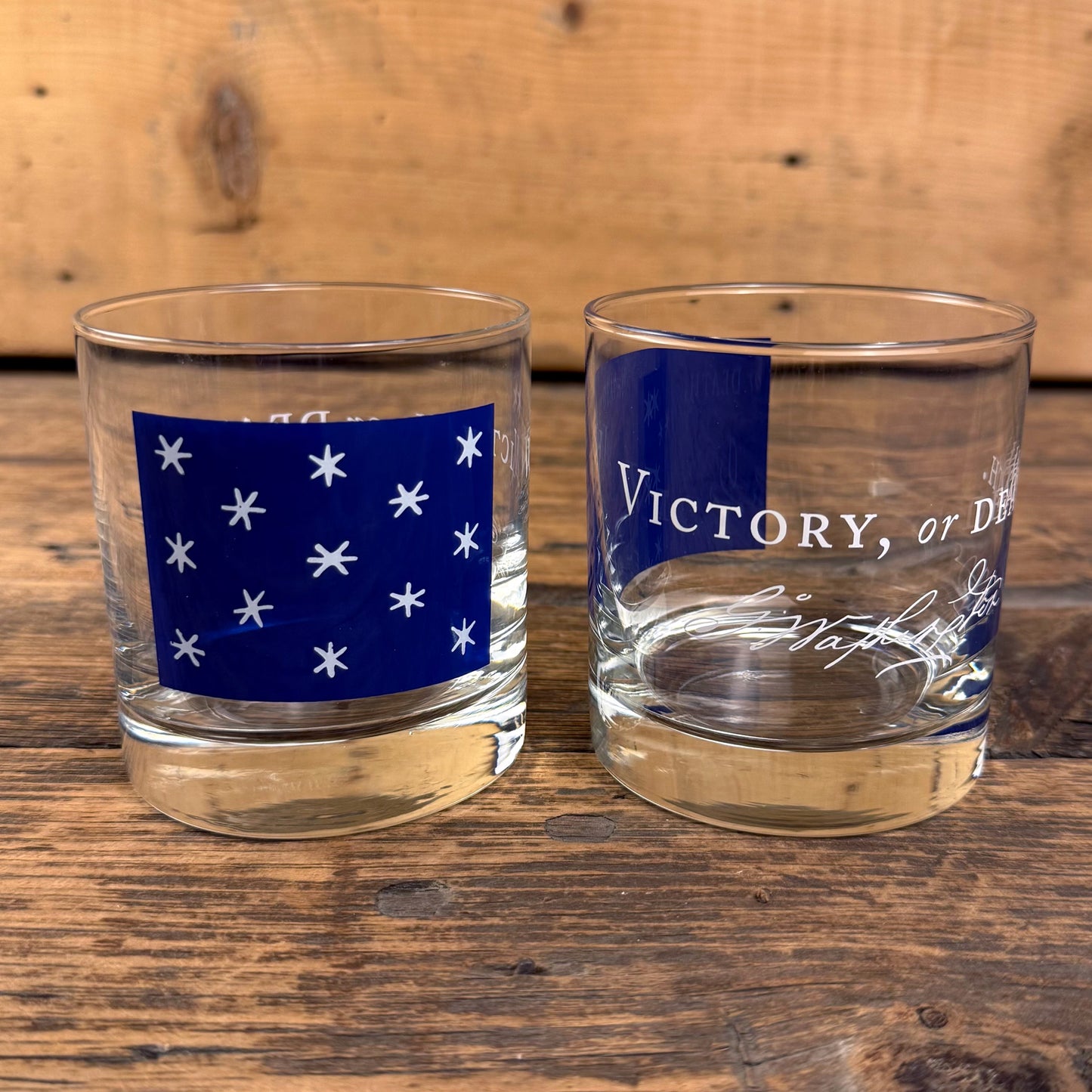 Victory or Death Whiskey Glass featuring George Washington's Signature