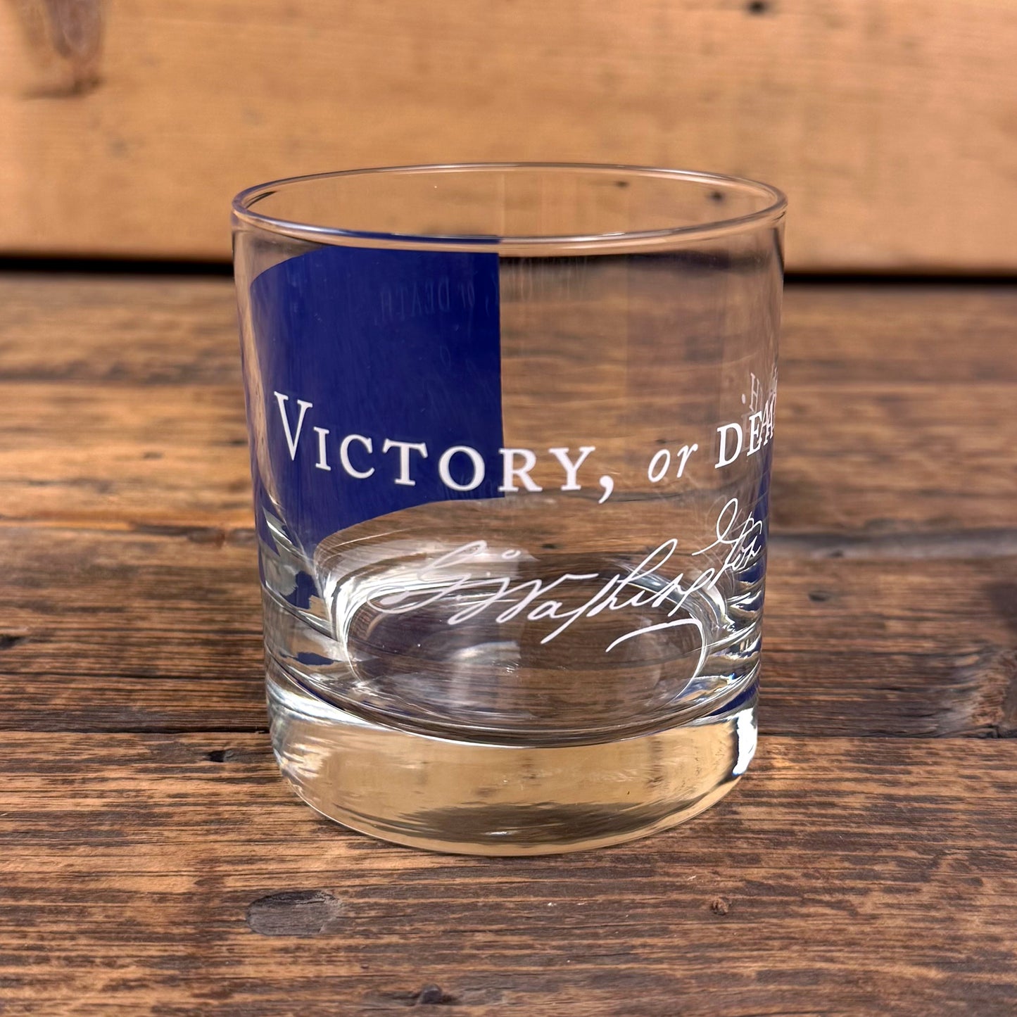 Victory or Death Whiskey Glass featuring George Washington's Signature