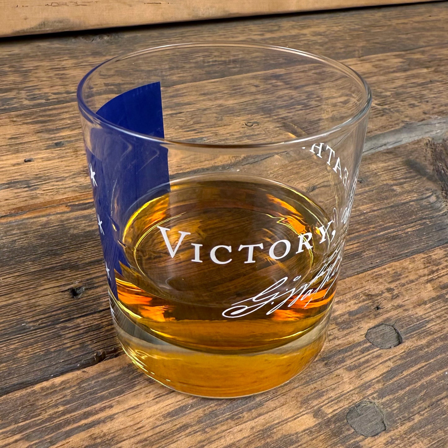 Victory or Death Whiskey Glass featuring George Washington's Signature