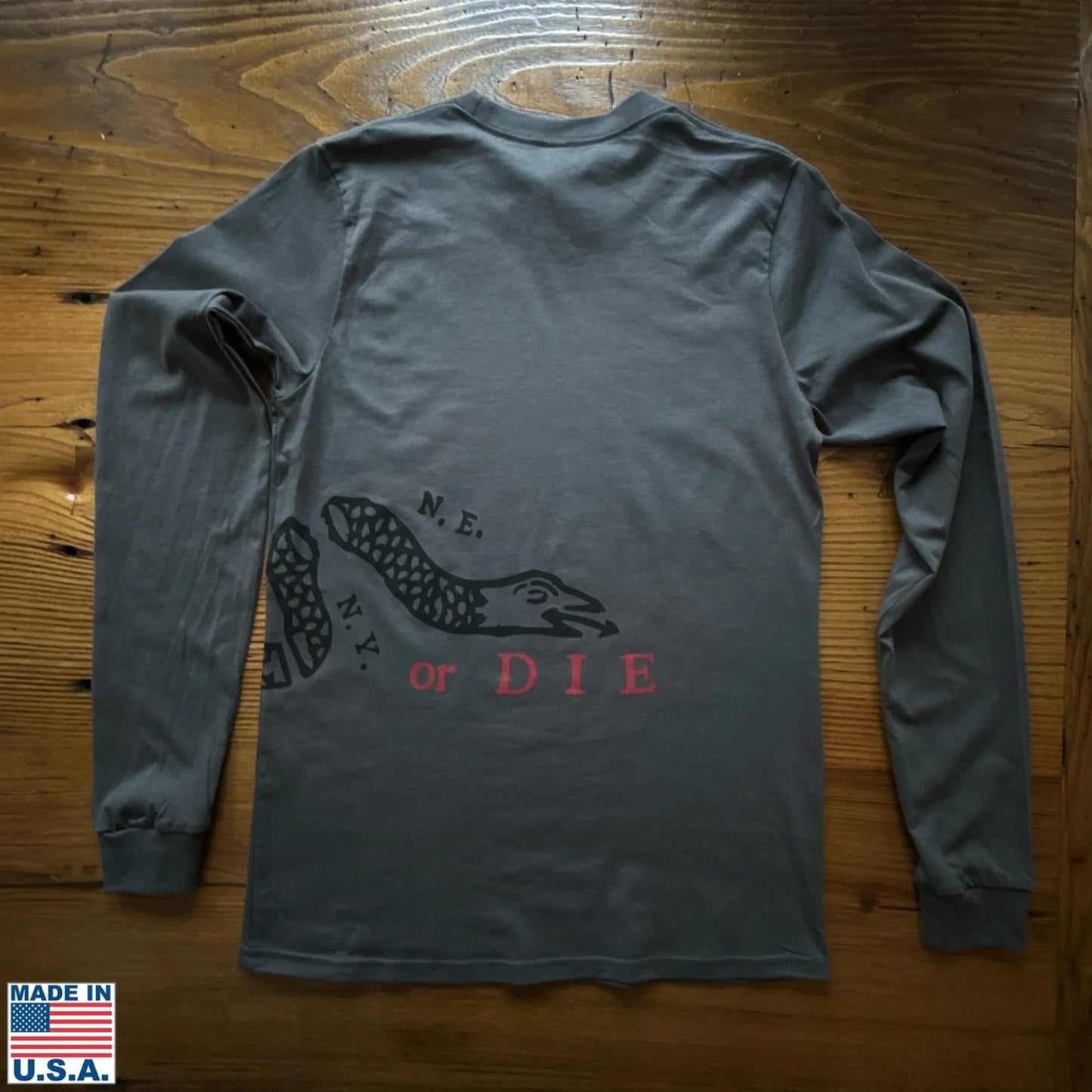 Join or Die Side Print Snake Long Sleeve Shirt