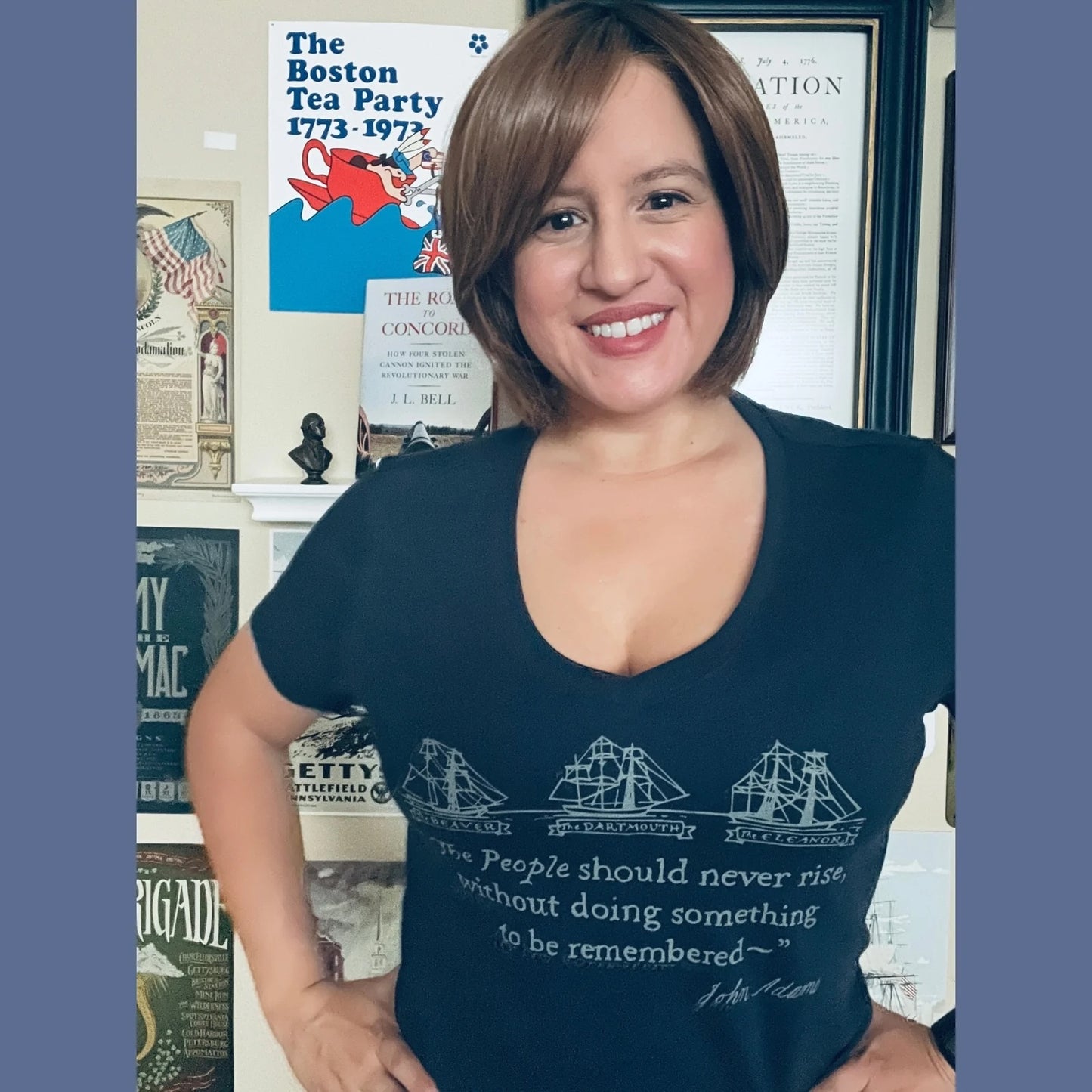 Boston Tea Party 250th Anniversary Women's V-neck Shirt