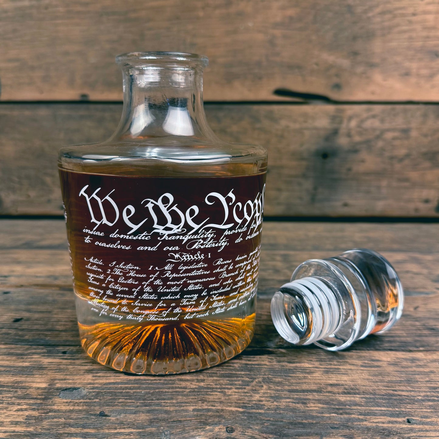 Constitution "We the People" Glass Decanter