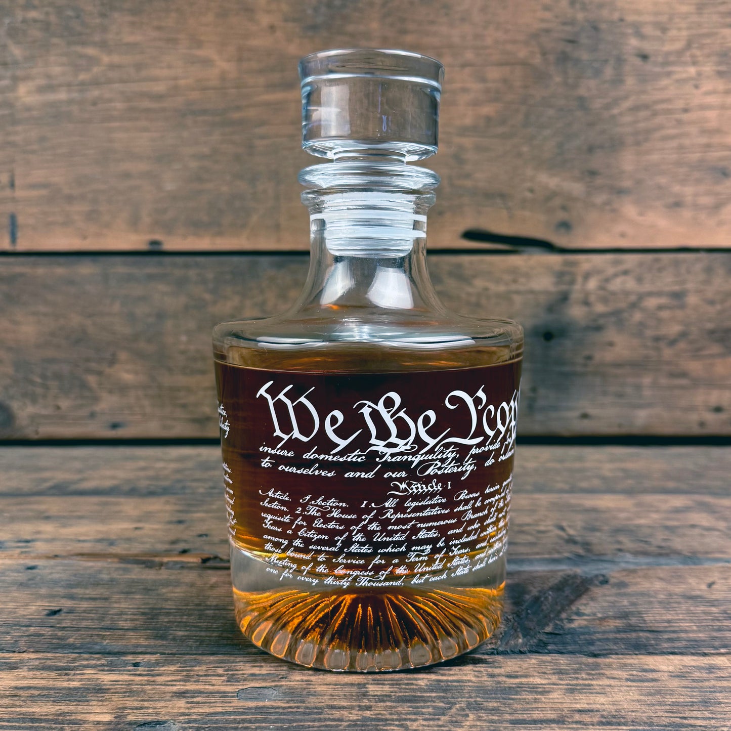 Constitution "We the People" Glass Decanter