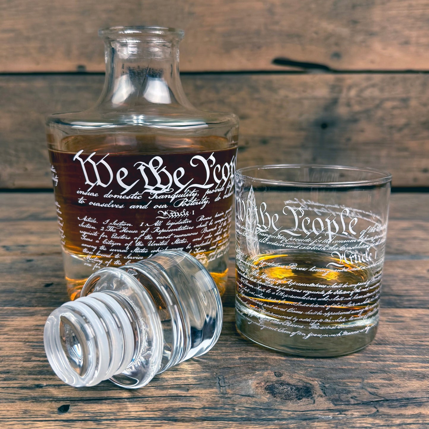 Constitution "We the People" Glass Decanter