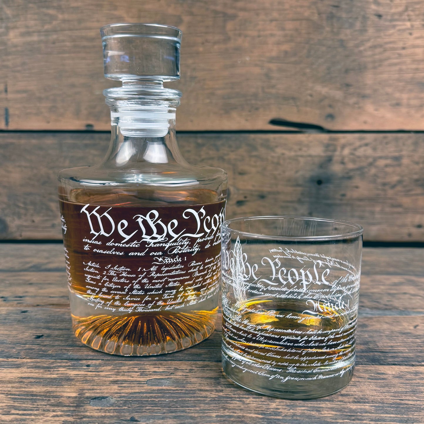 Constitution "We the People" Glass Decanter