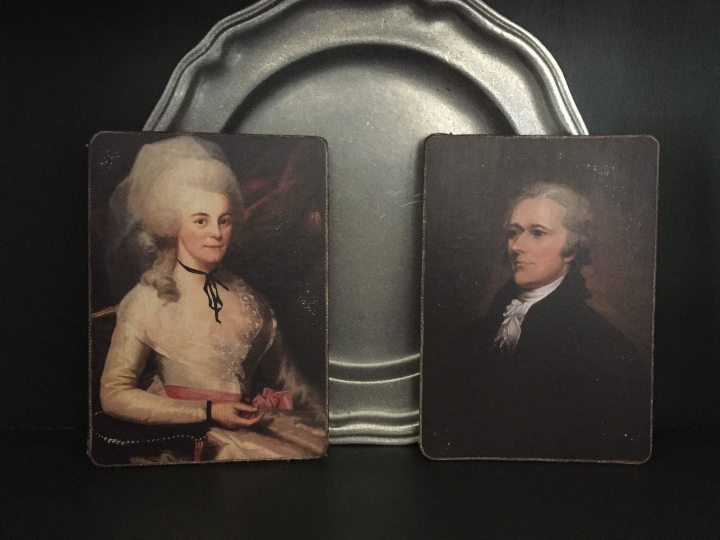 Alexander Hamilton Antiqued Canvas Board Portrait