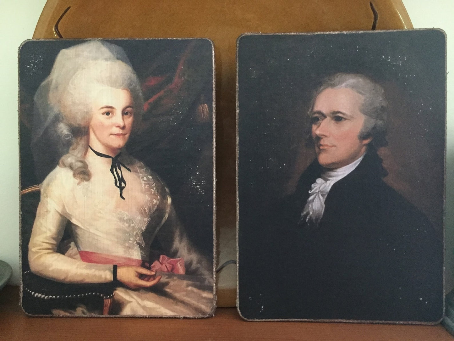 Alexander Hamilton Antiqued Canvas Board Portrait