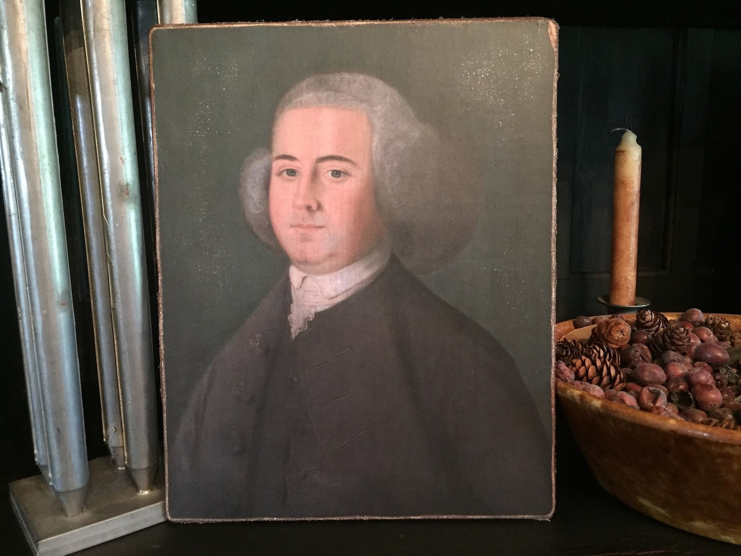 John Adams Antiqued Canvas Board Portrait