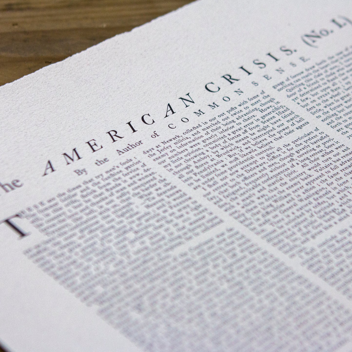 Thomas Paine's American Crisis Print by The Printing Office of Edes & Gill