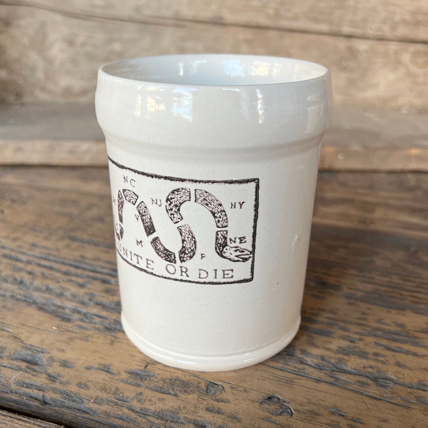 Unite or Die Stoneware Mug by J. Henderson Artifacts