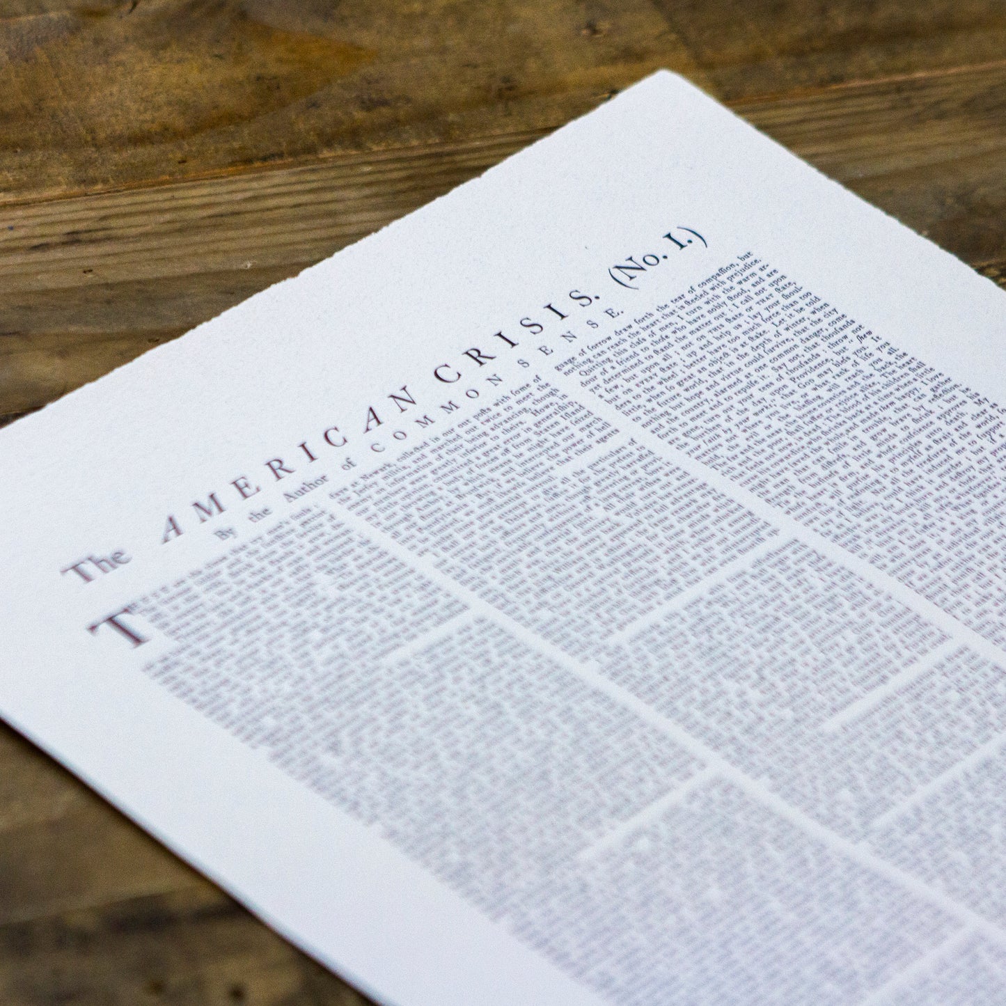 Thomas Paine's American Crisis Print by The Printing Office of Edes & Gill