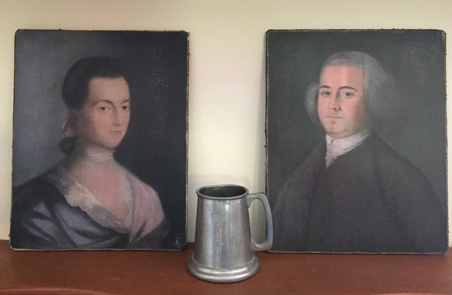 Abigail Adams Antiqued Canvas Board Portrait