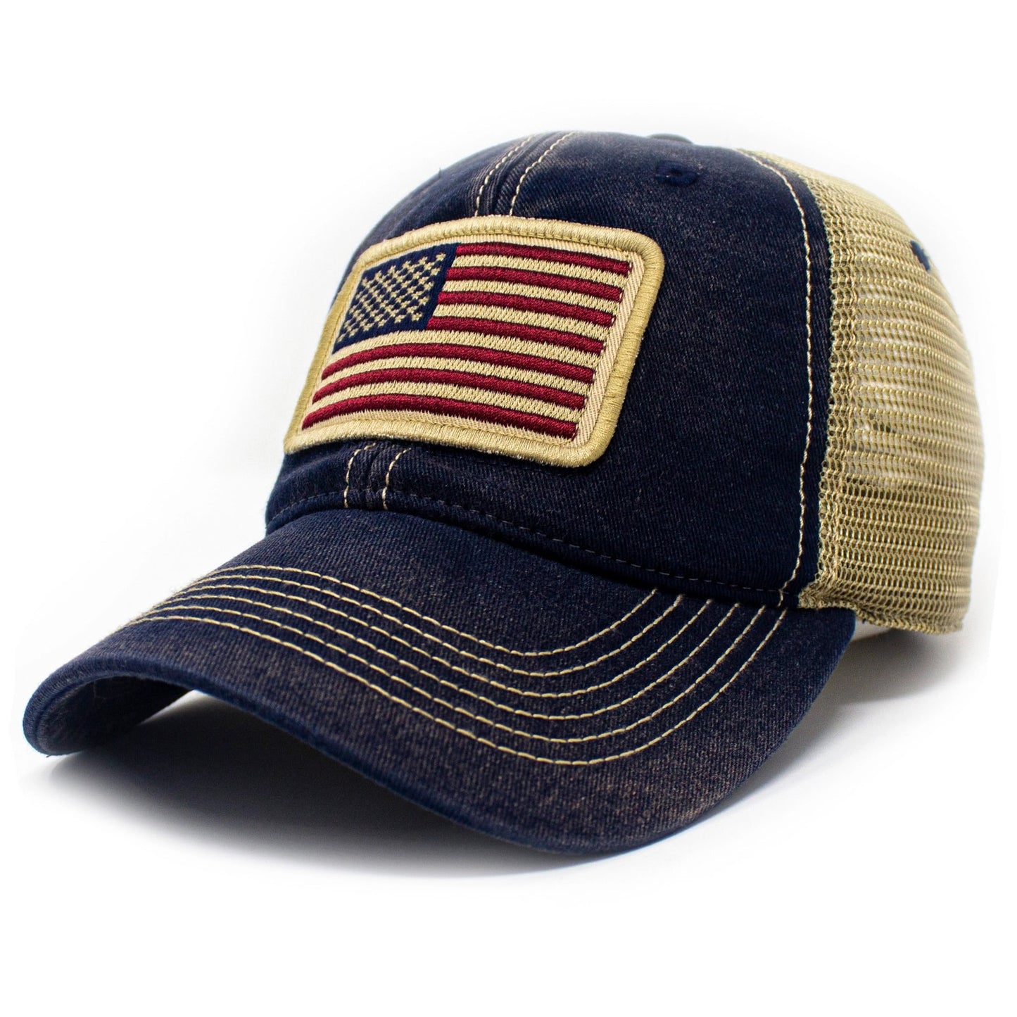 American Flag Faded Trucker Hat