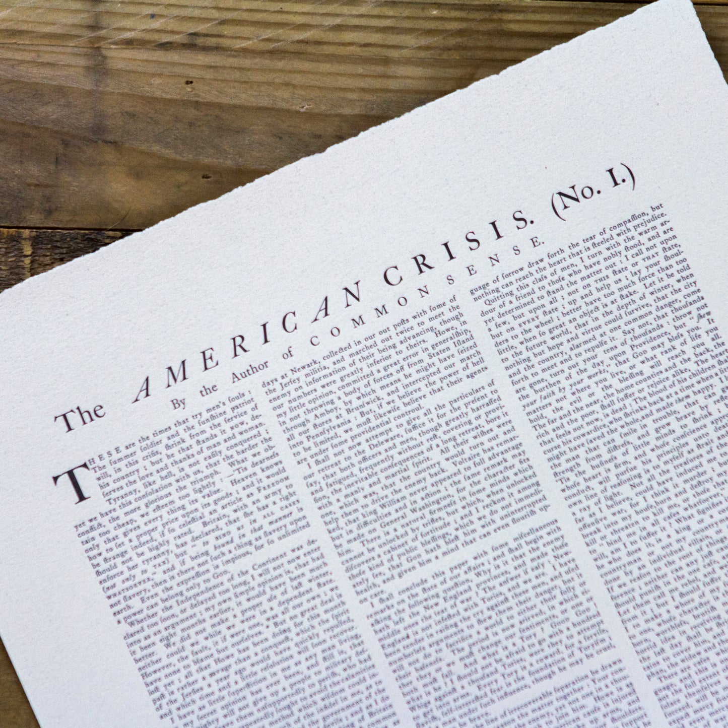 Thomas Paine's American Crisis Print by The Printing Office of Edes & Gill