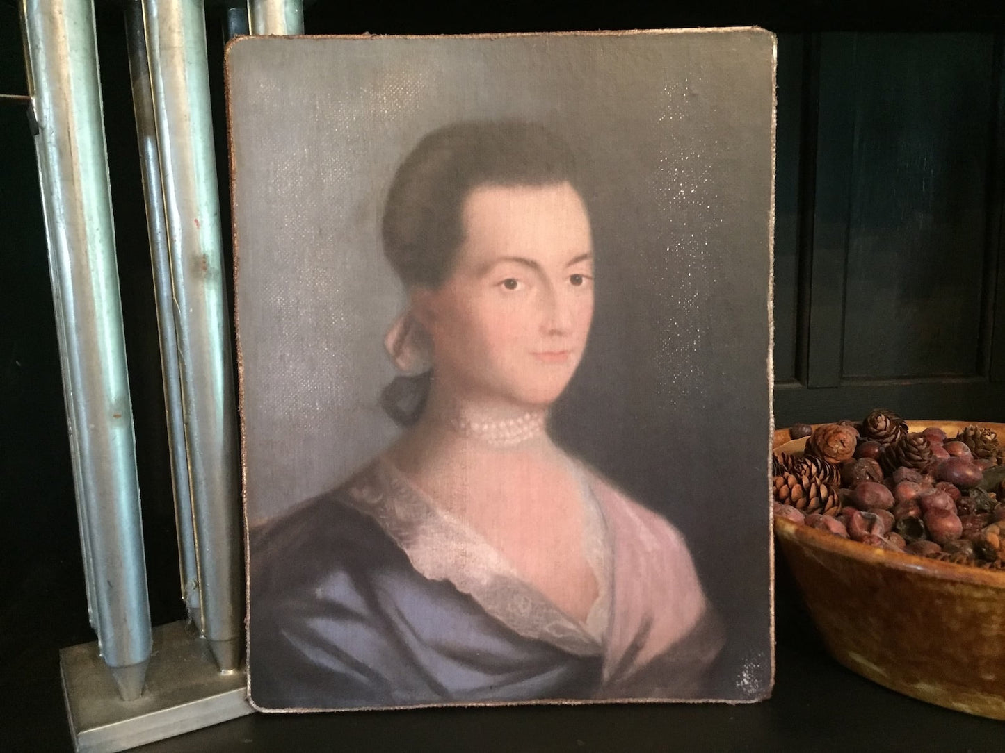 Abigail Adams Antiqued Canvas Board Portrait