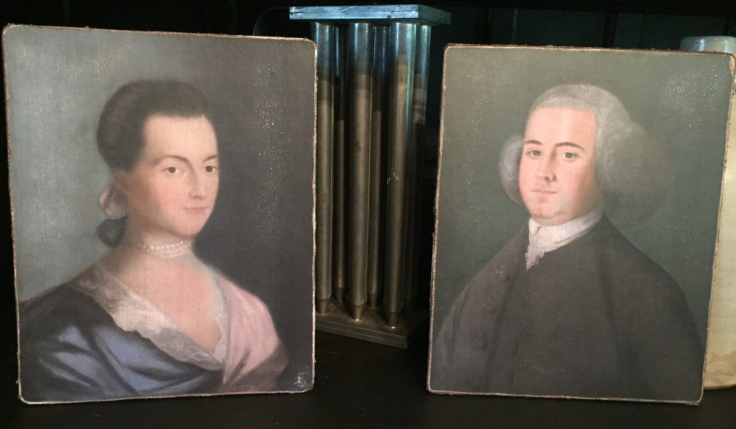 Abigail Adams Antiqued Canvas Board Portrait