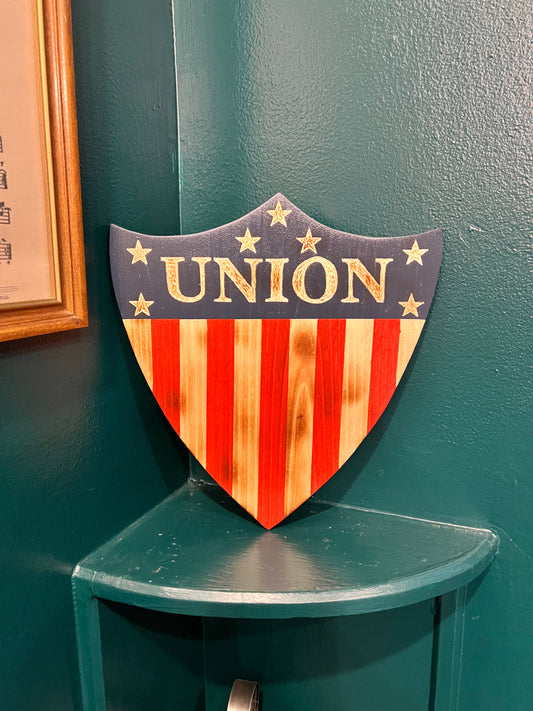 Hand Painted Wooden Union Shield