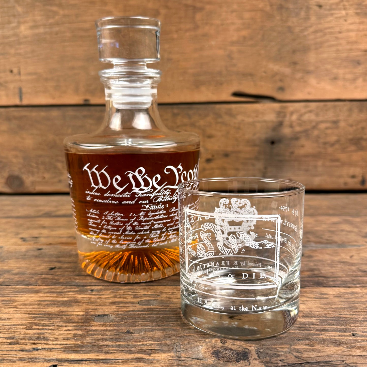 Pennsylvania Gazette Join or Die Whiskey Glass