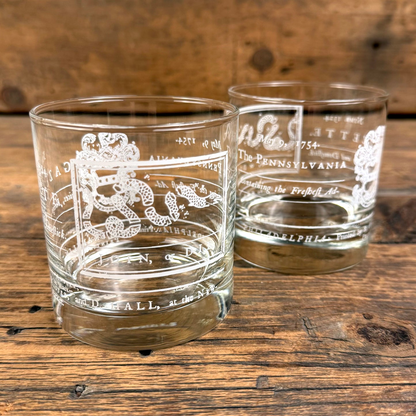 Pennsylvania Gazette Join or Die Whiskey Glass