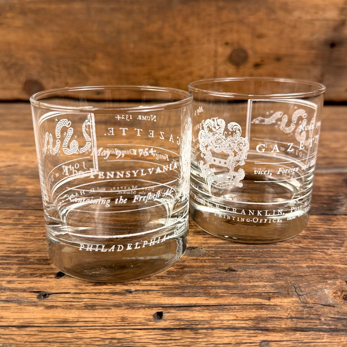 Pennsylvania Gazette Join or Die Whiskey Glass