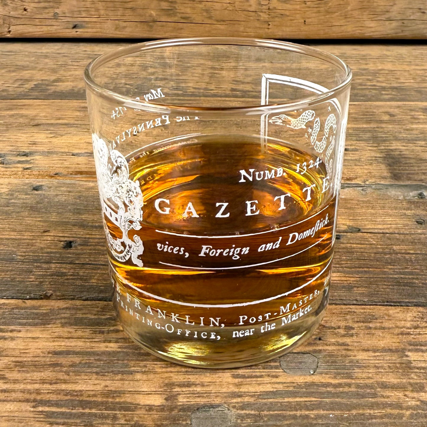 Pennsylvania Gazette Join or Die Whiskey Glass