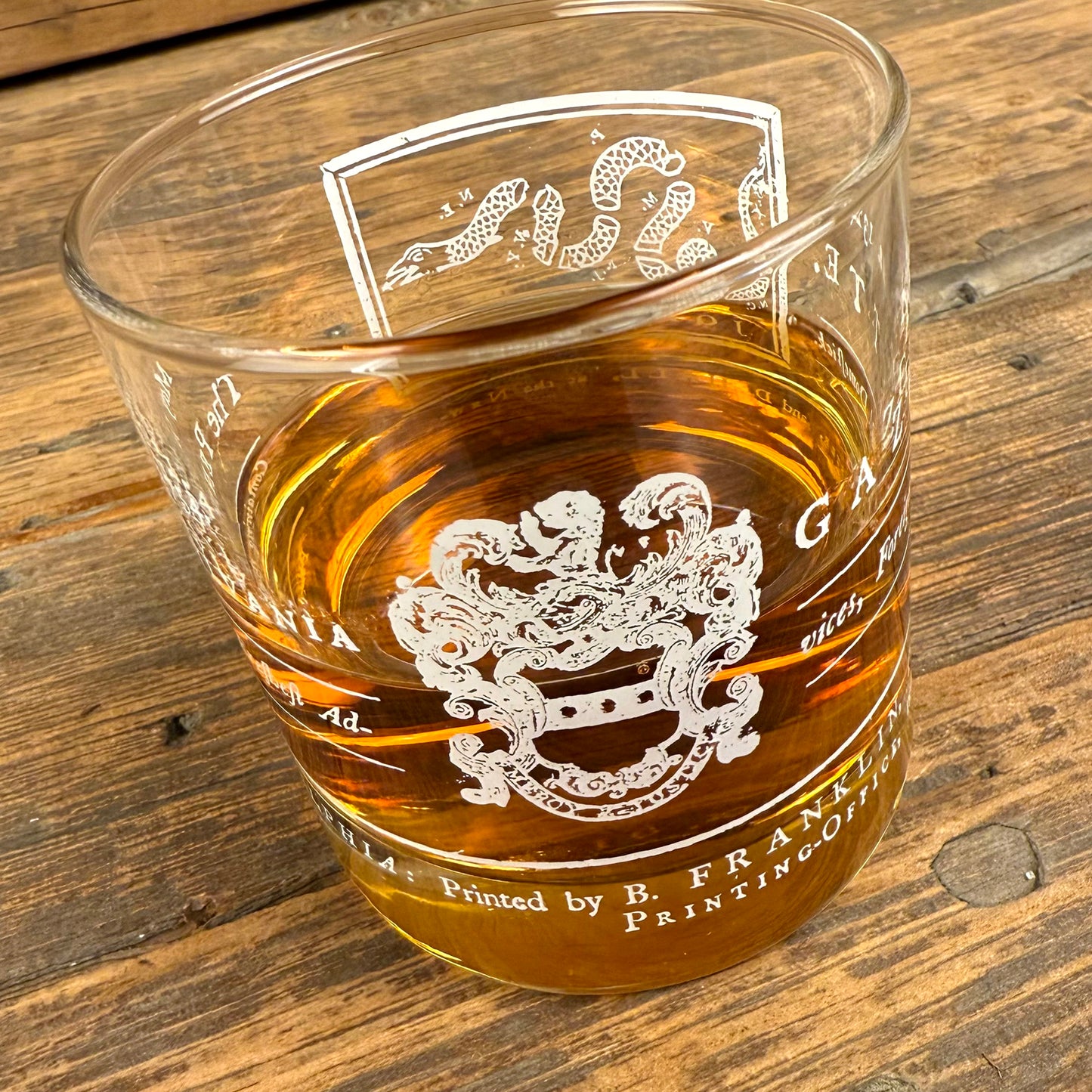Pennsylvania Gazette Join or Die Whiskey Glass