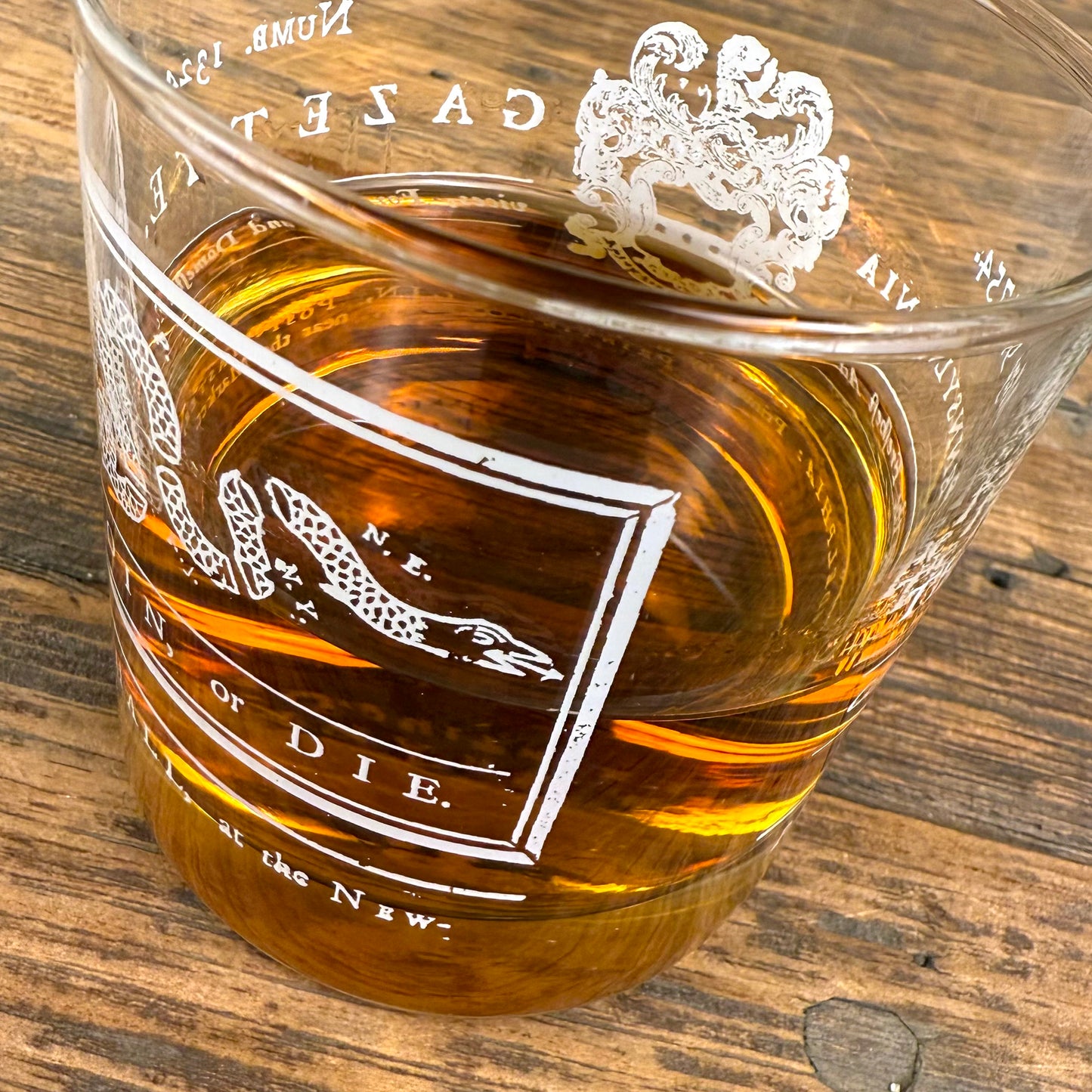Pennsylvania Gazette Join or Die Whiskey Glass