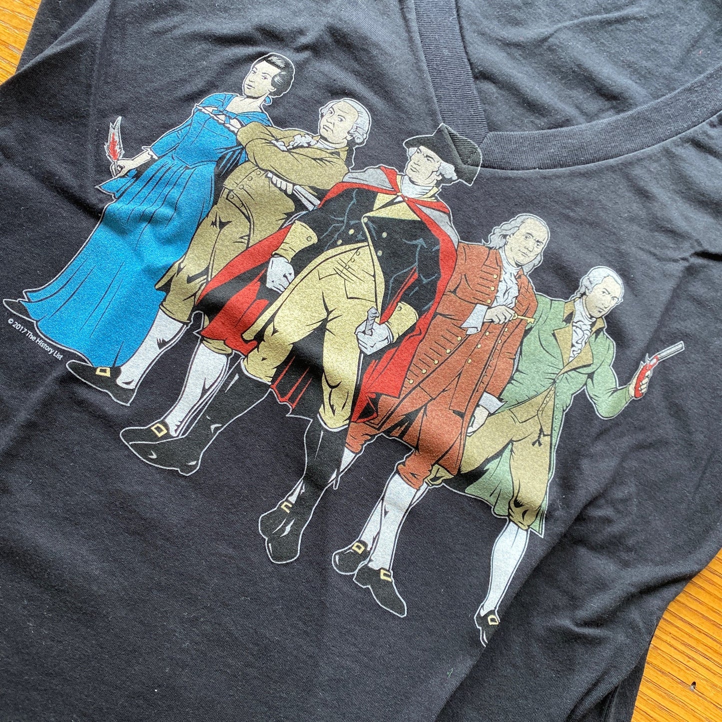"Revolutionary Superheroes" with George Washington Women's V-neck T-Shirt