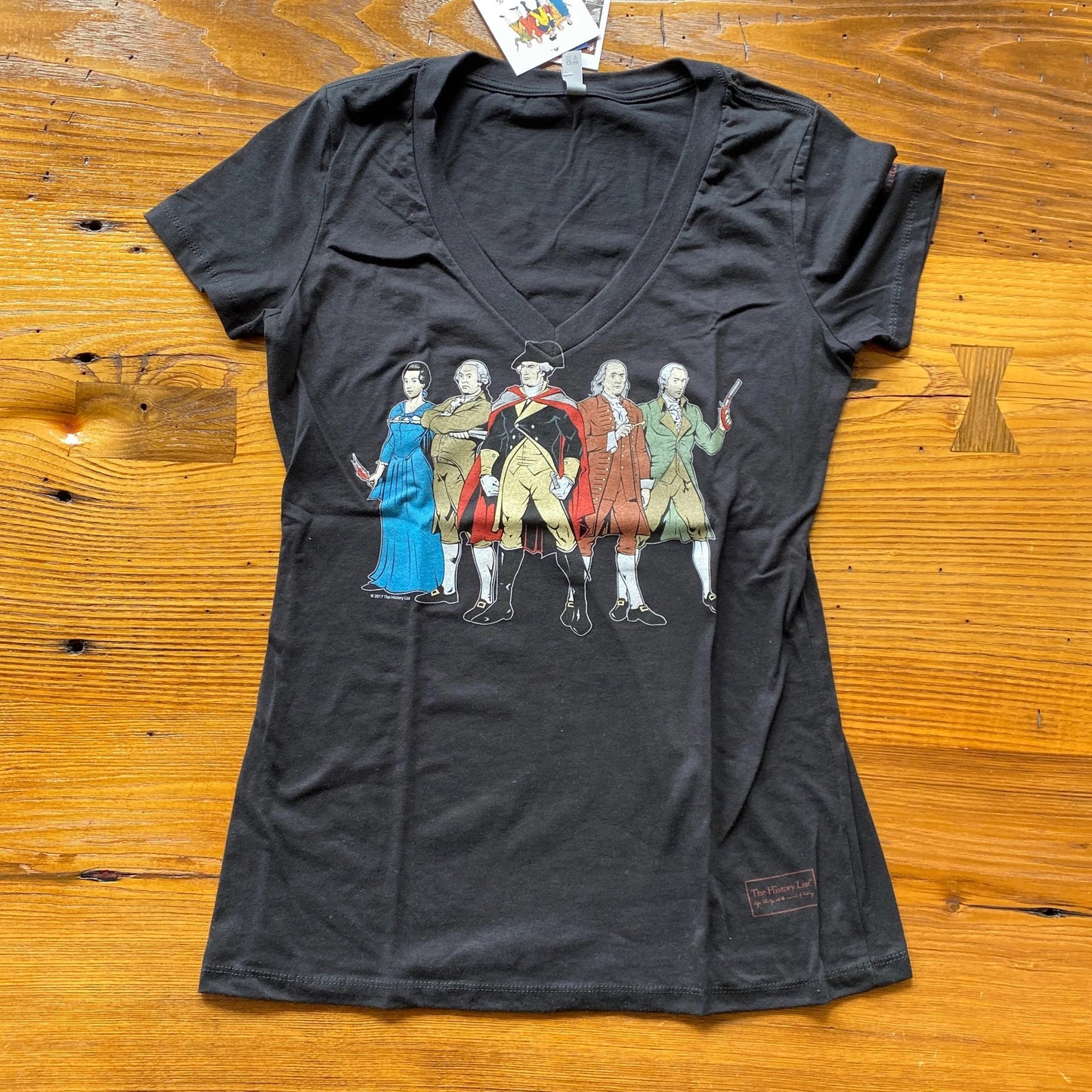 "Revolutionary Superheroes" with George Washington Women's V-neck T-Shirt