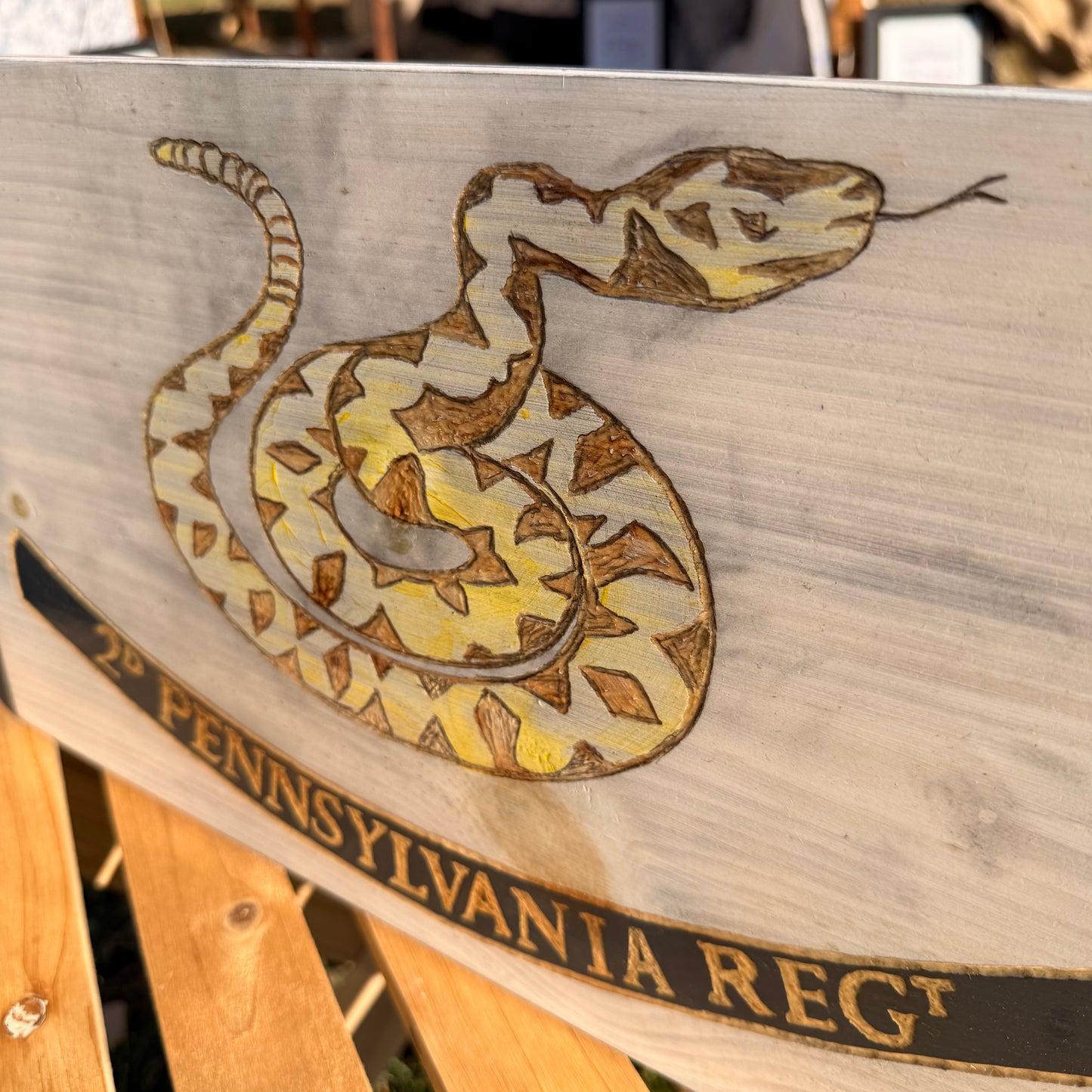 2nd PA Reg't Snake Wooden Flag by Emerald Flags