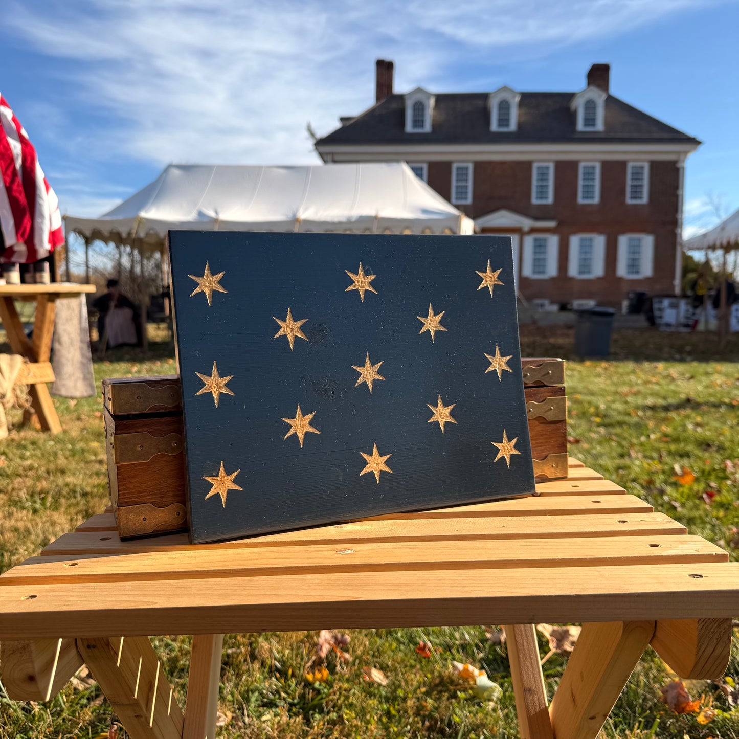 George Washington Standard Wooden Flag by Emerald Flag
