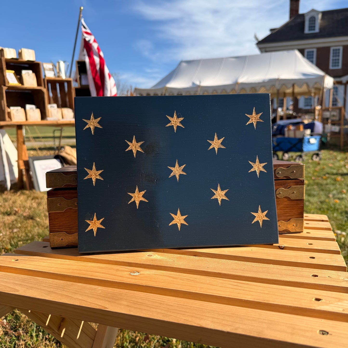 George Washington Standard Wooden Flag by Emerald Flag