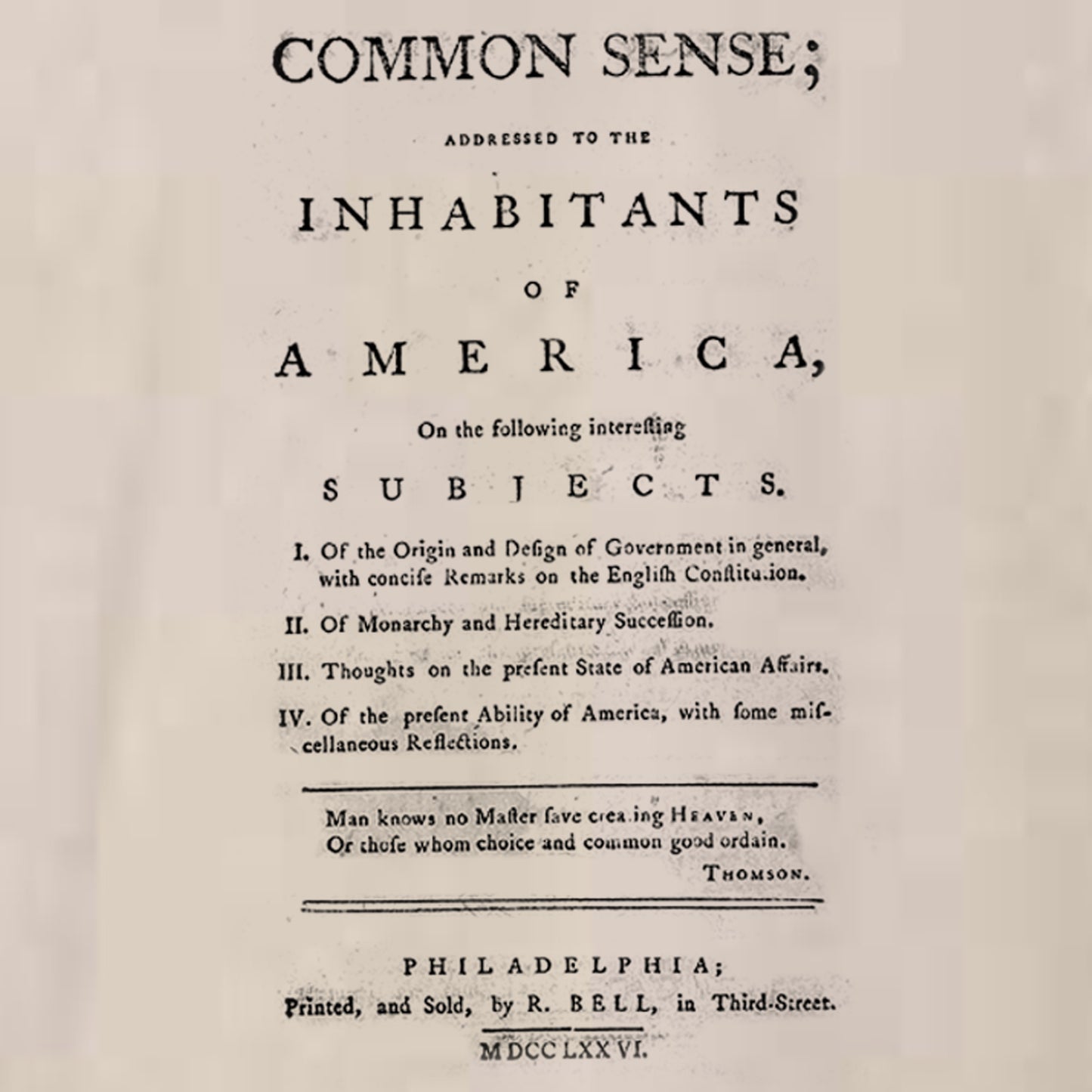 Thomas Paine's Common Sense Pamphlet Shirt