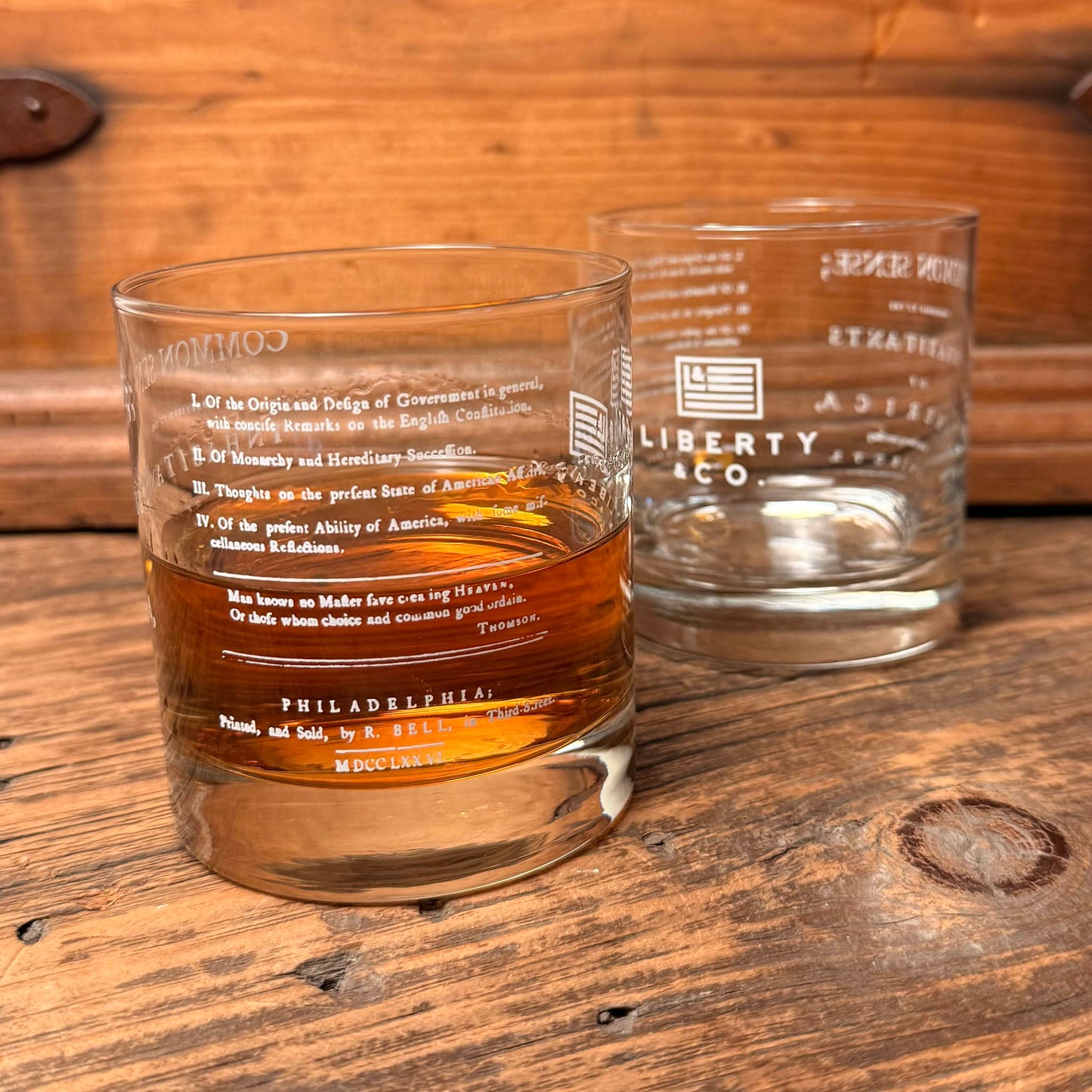 Common Sense by Thomas Paine Whiskey Glass
