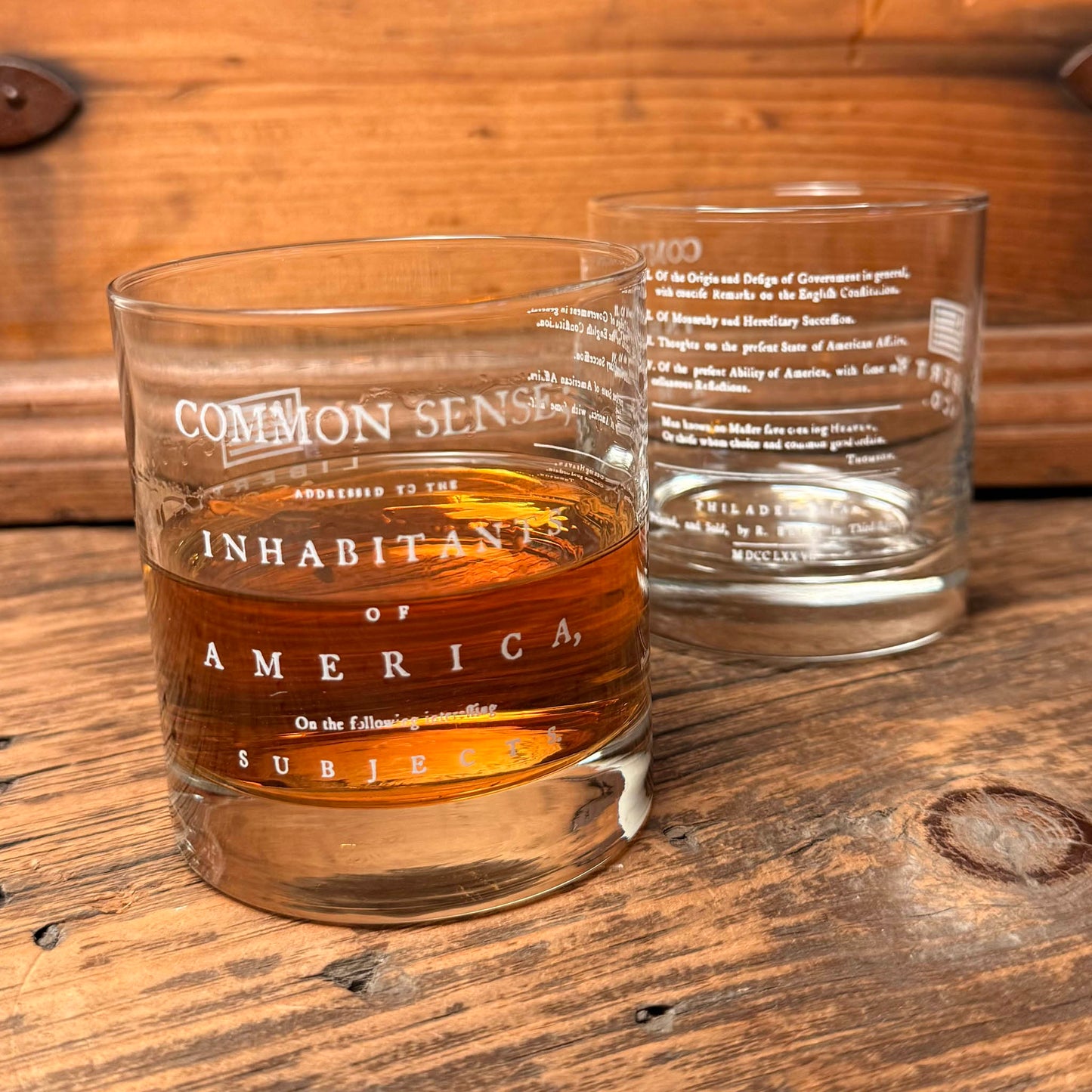 Common Sense by Thomas Paine Whiskey Glass
