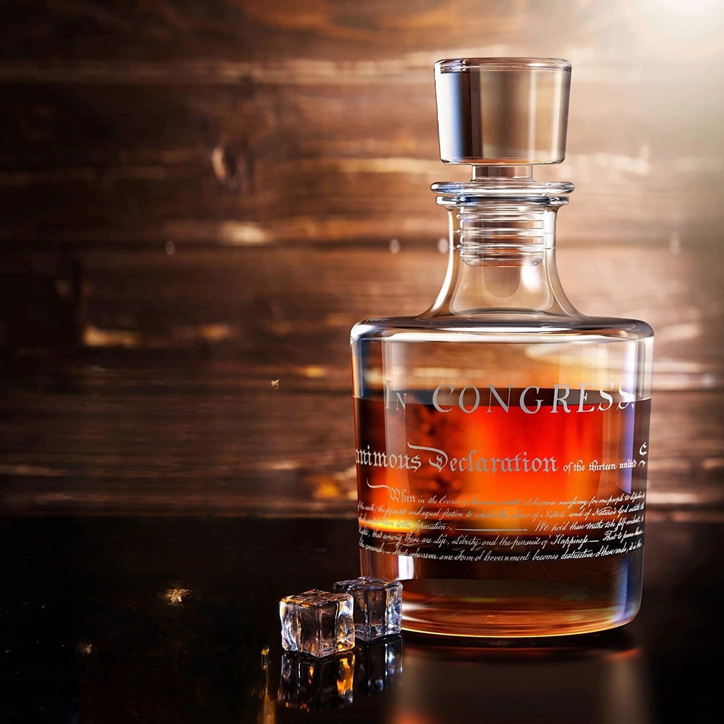 Declaration of Independence Glass Decanter