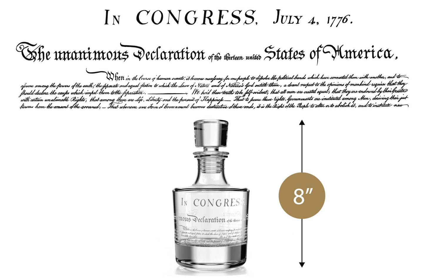 Declaration of Independence Glass Decanter