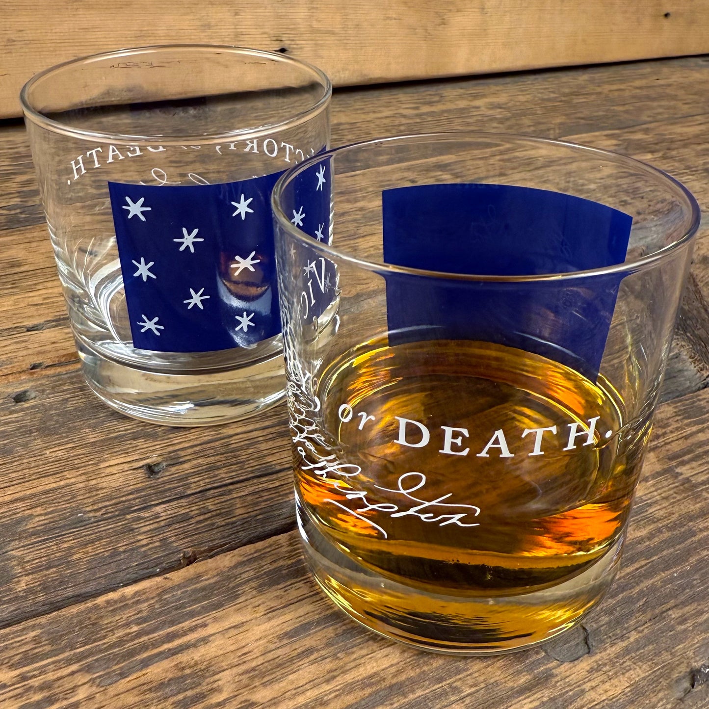 Victory or Death Whiskey Glass featuring George Washington's Signature