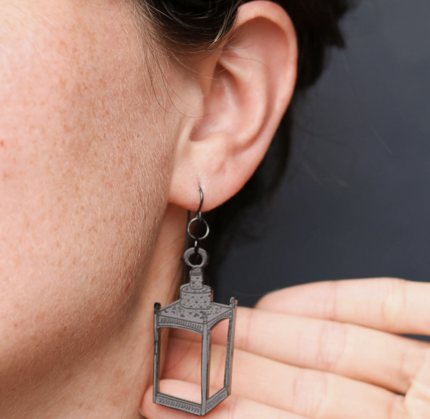 Old North Church Two If By Sea Lantern Earrings (Open Panes)